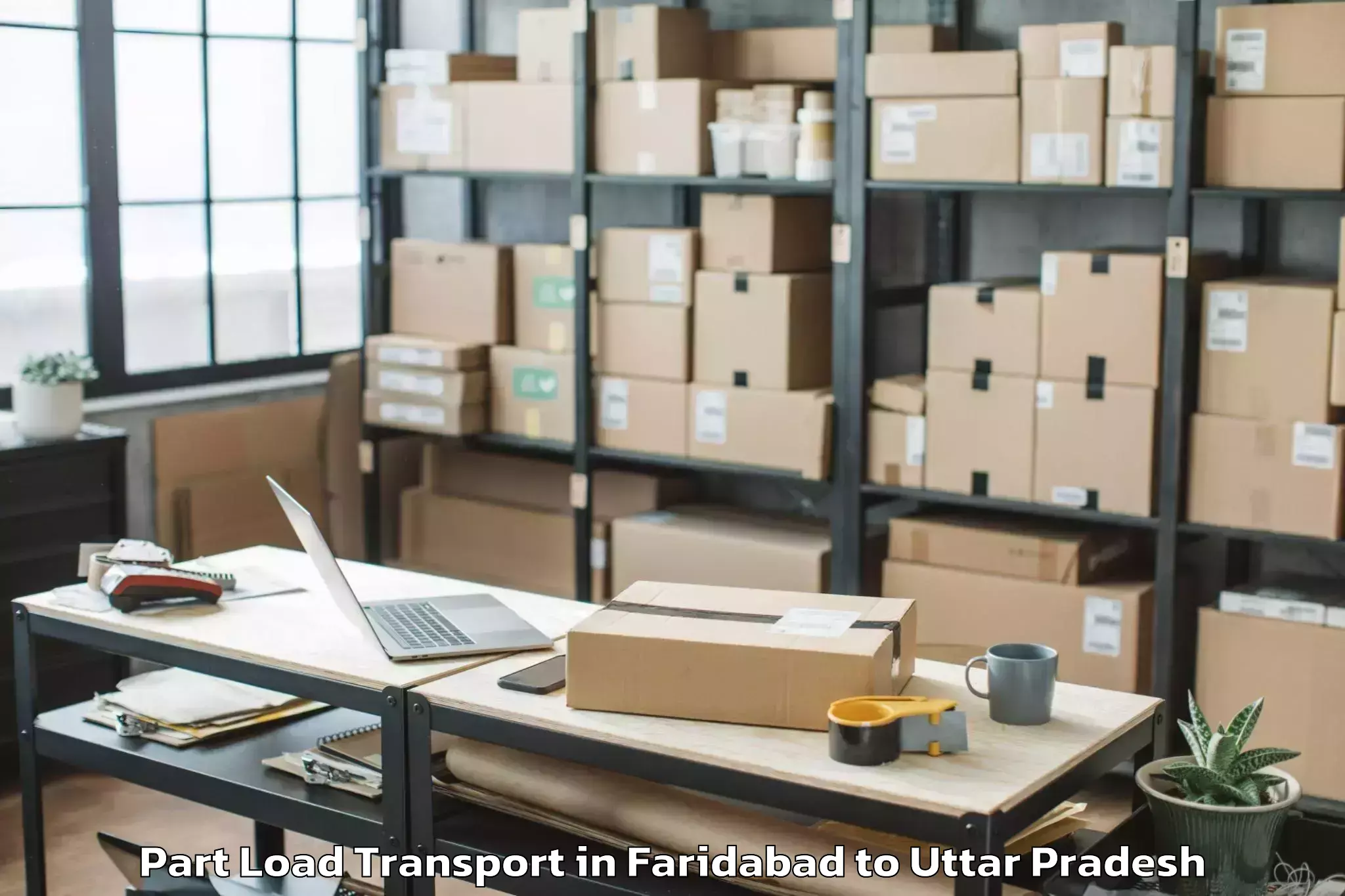 Book Faridabad to Ghanghata Part Load Transport Online